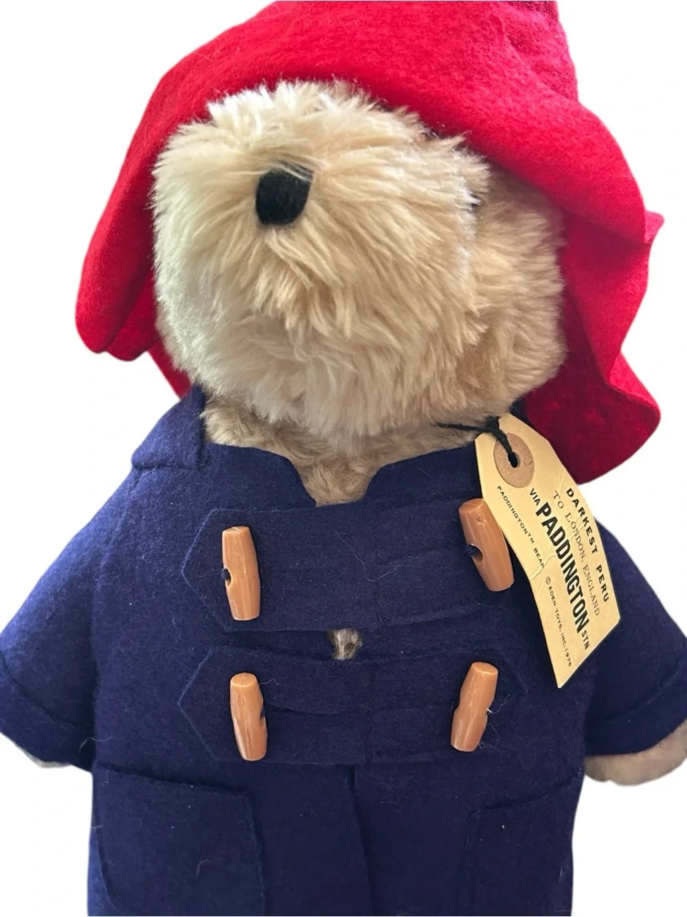 *Vintage* Paddington Bear Plush Eden Toys Red Hat Boots Wellies Blue Coat EUC - Picture 4 of 11